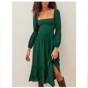 Reformation Mica dress in Emerald